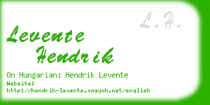 levente hendrik business card